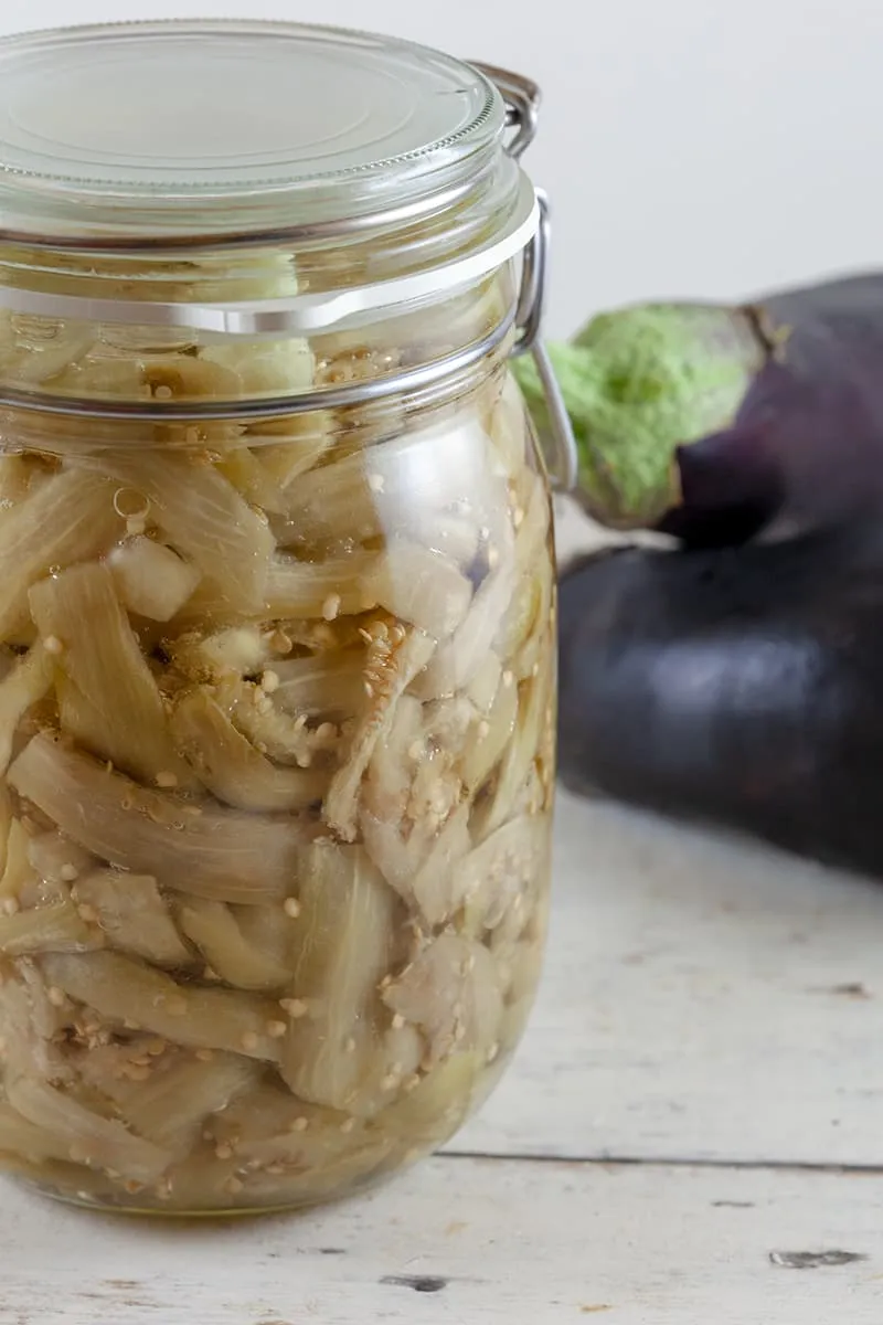 Melanzane sott’olio – Ingemaakte aubergines
