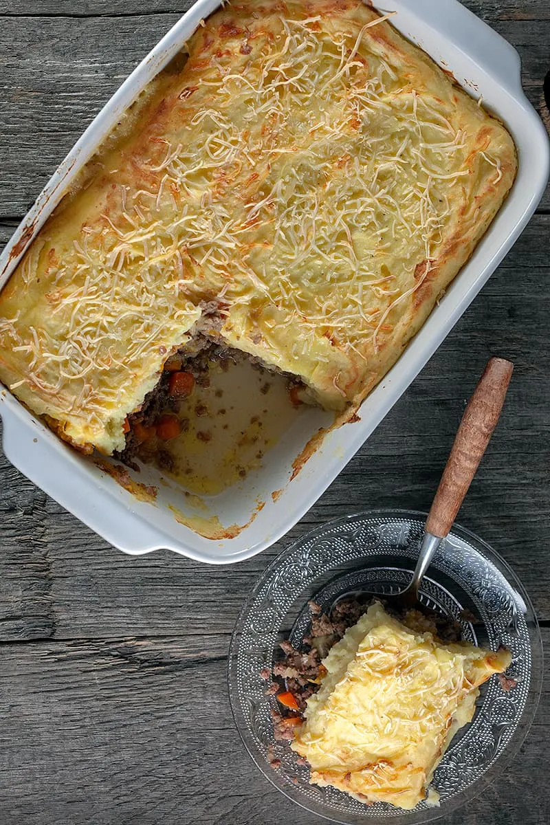 Parmentier met gehakt en pompoen