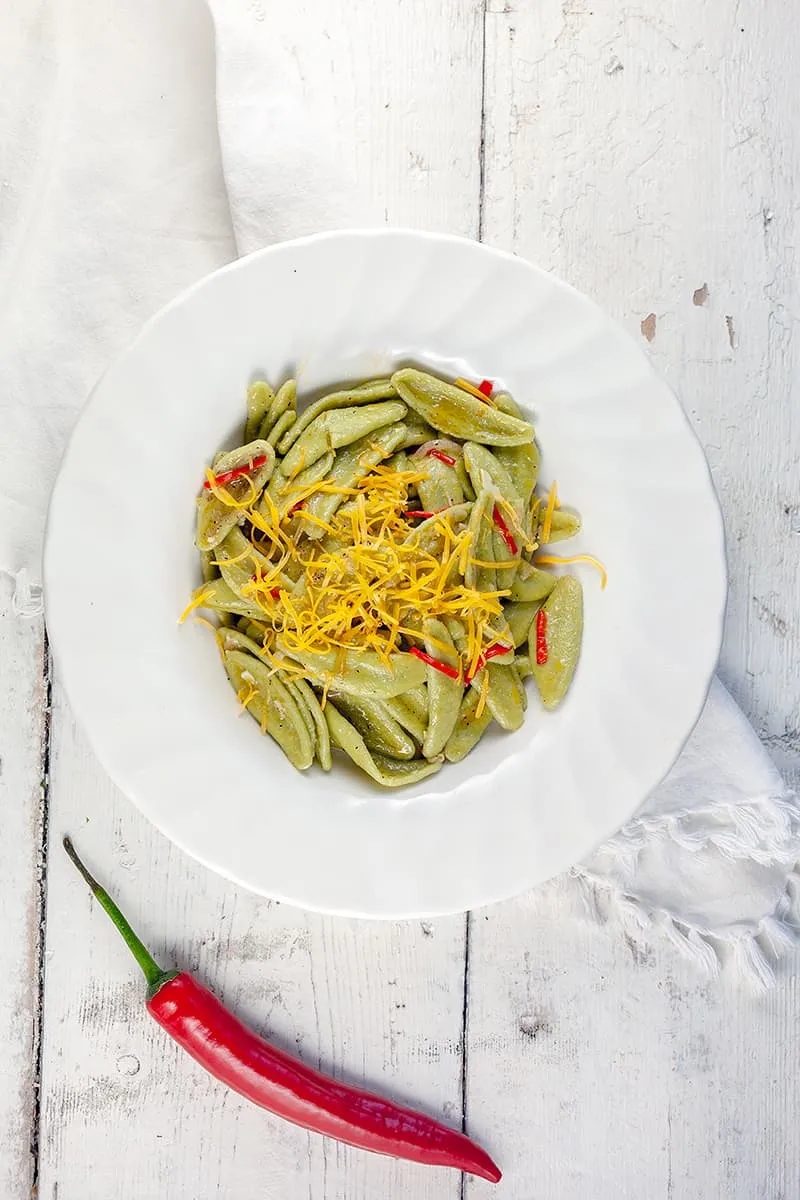 Spinazie pasta met knoflook