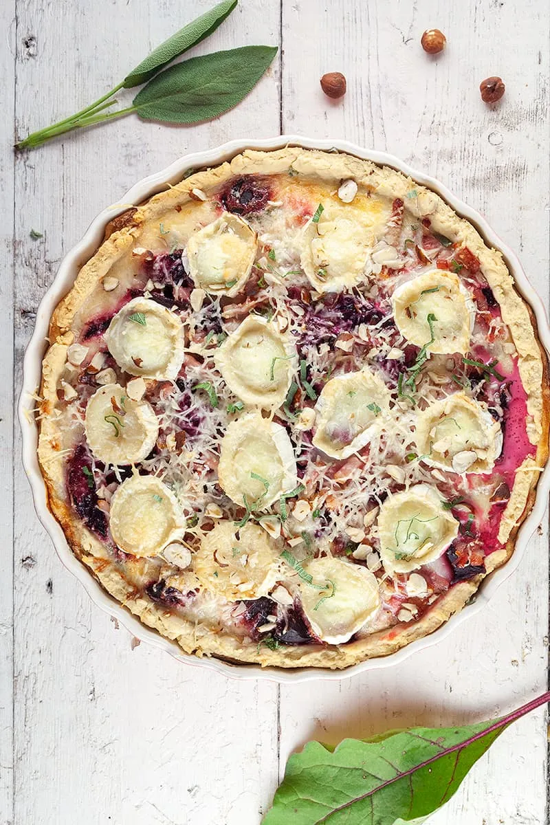 Quiche met rode biet en geitenkaas