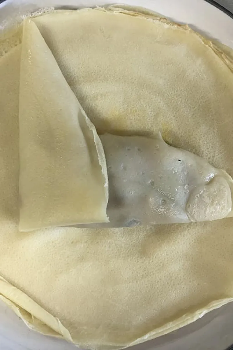 Loempia vouwen stap 2