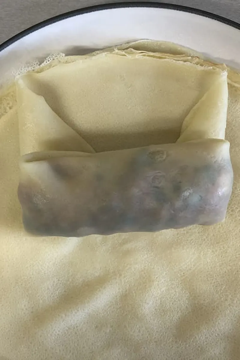 Loempia vouwen stap 3