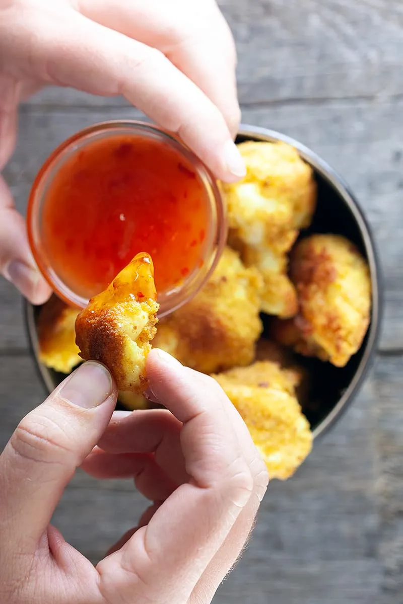 In de pan gebakken bloemkoolroosjes