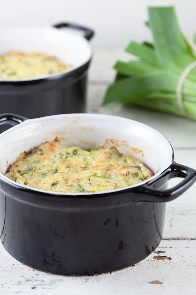 Prei en ricotta flan