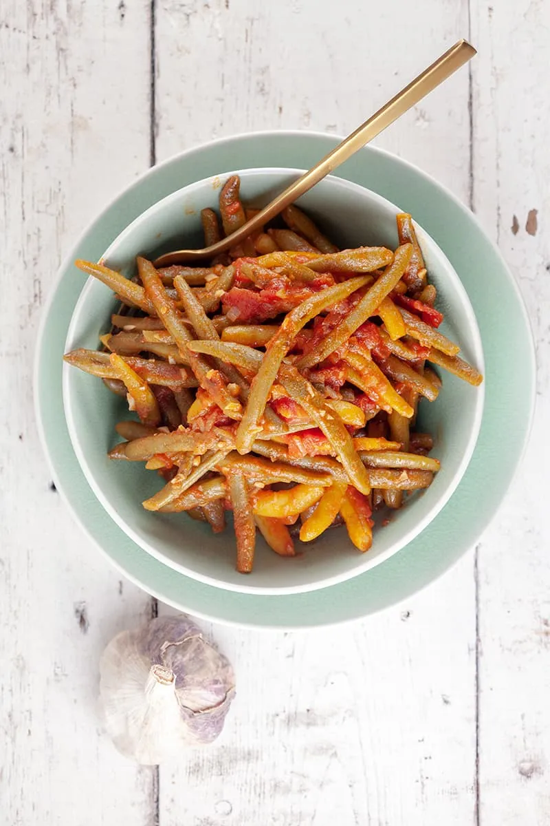 Libanese sperziebonen met tomaat