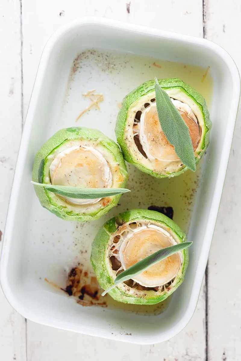 Gevulde courgette met geitenkaas