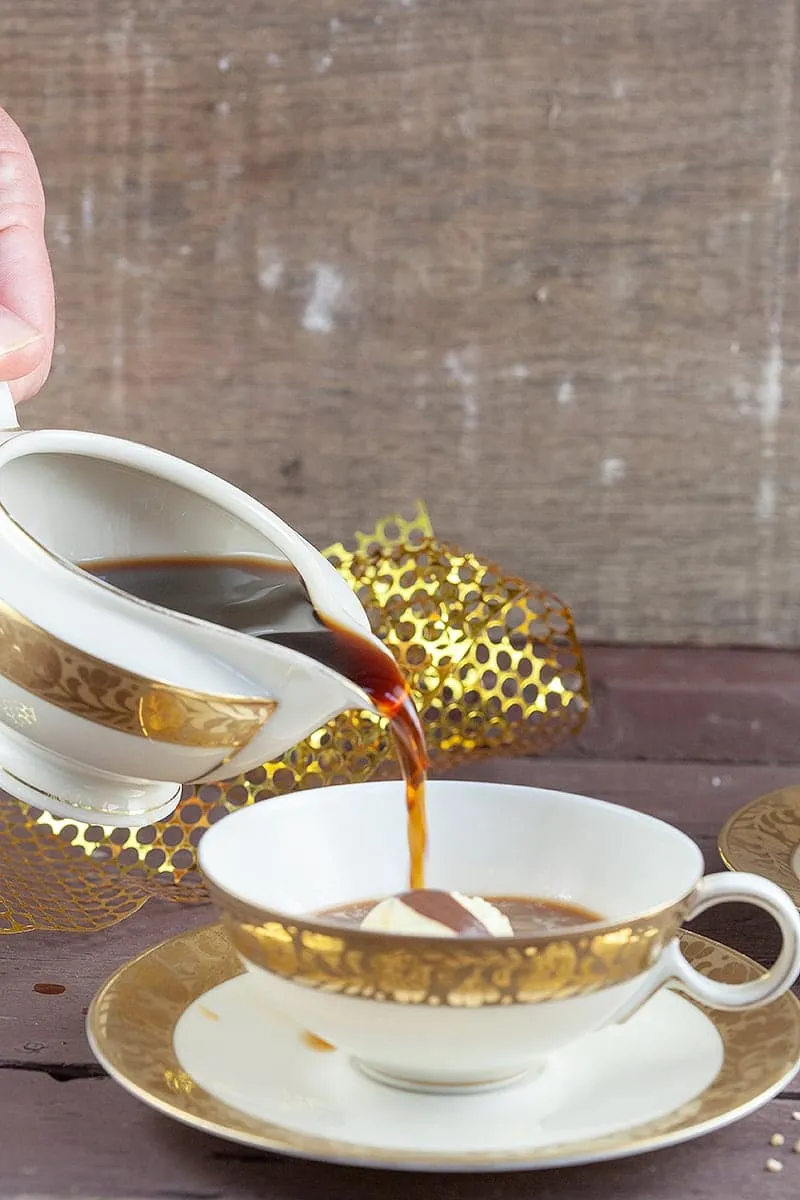 Affogato met chocoladesaus