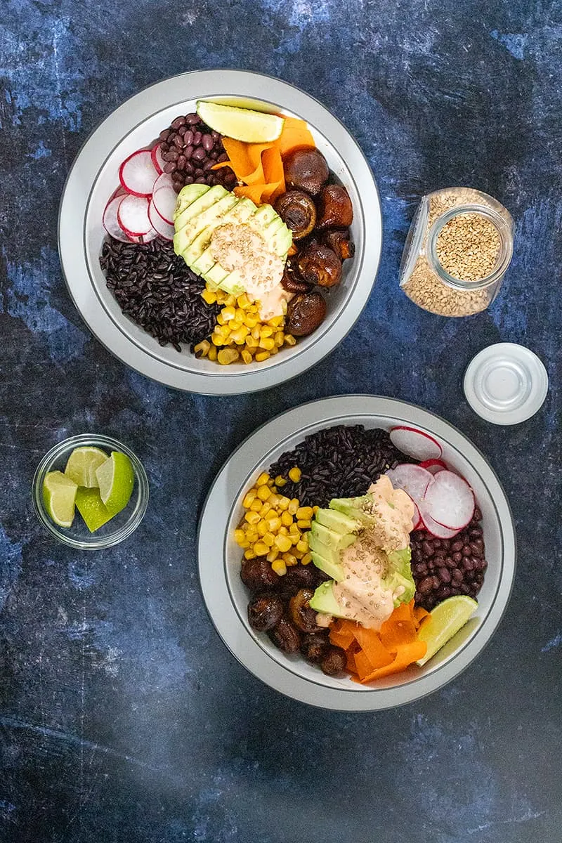 Adzuki bonen en rijst bowl