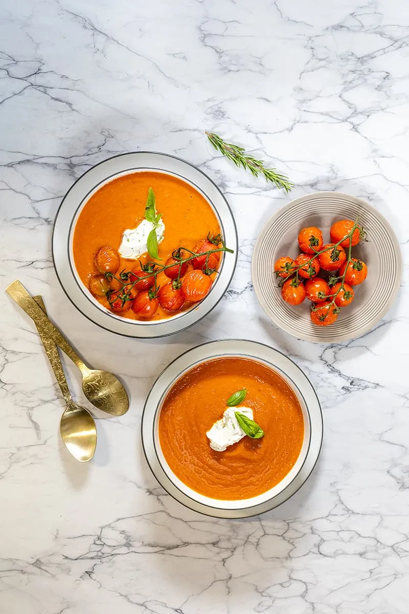 Italiaanse tomatensoep met mascarpone