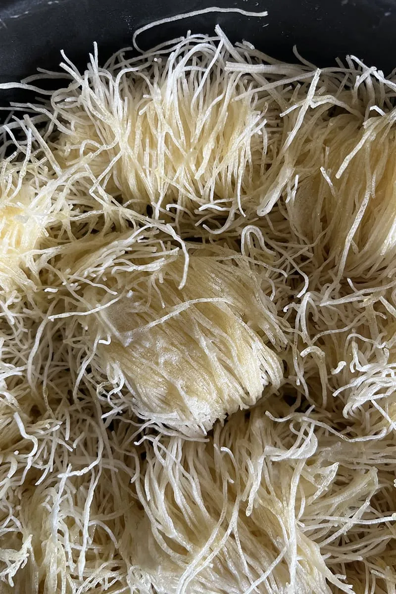 Künefe rolletjes met ricotta voorbereiding 2