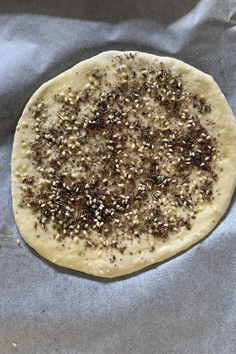 Man'Ouche: Libanees platbrood voorbereiding - stap 2
