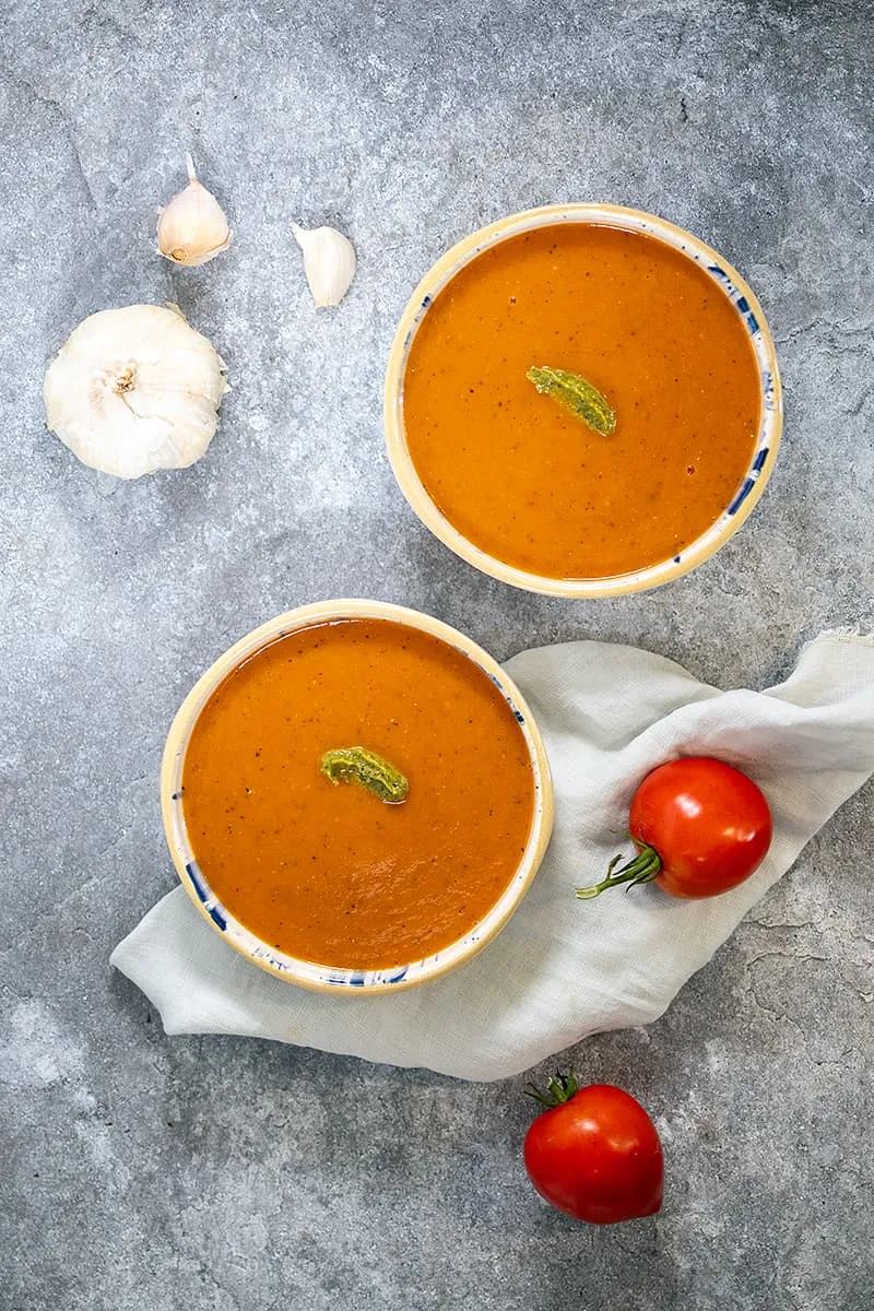 Tomaten-courgettesoep