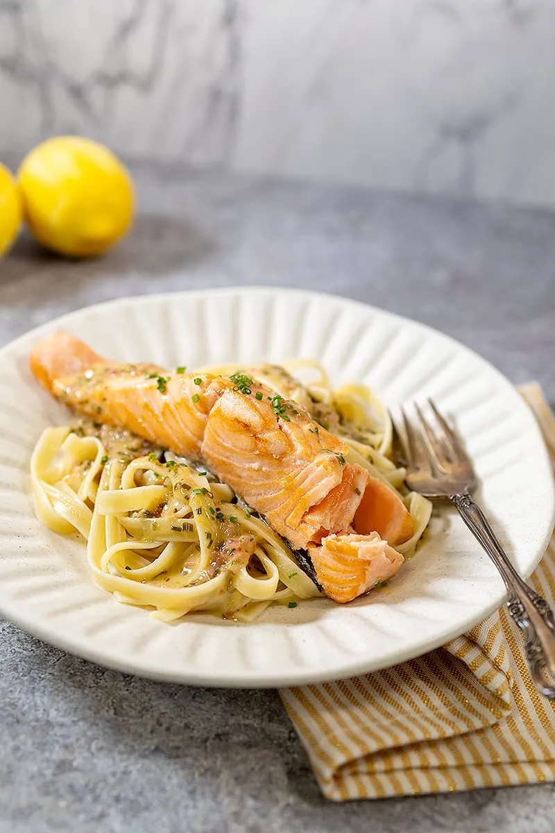 Zalm met citroensaus - lekker met pasta