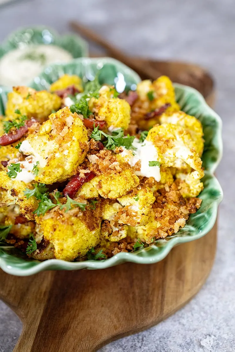 Bloemkool uit de oven met spekjes - makkelijk & snel