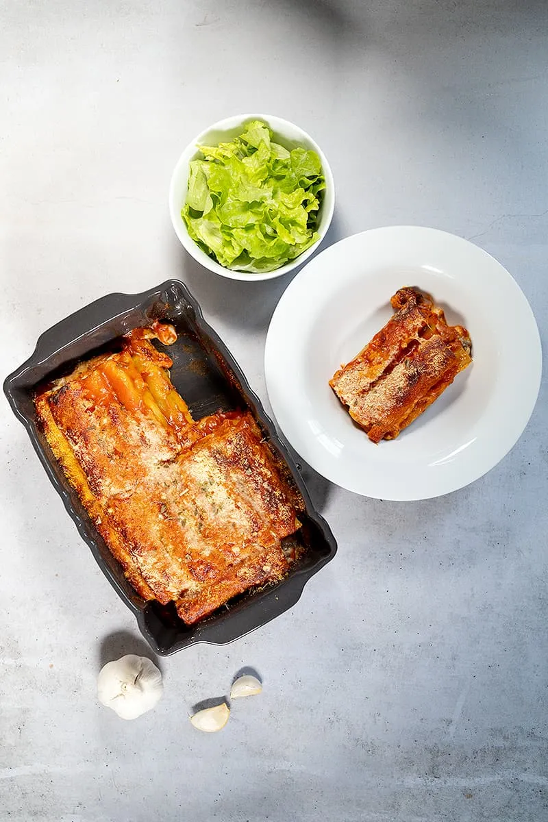 Cannelloni met gehakt en mozzarella - lekker met béchamelsaus