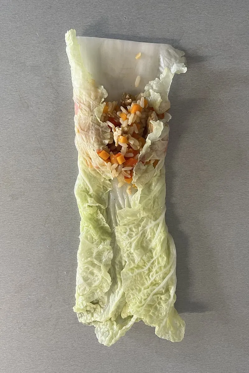 Chinese koolrolletjes met kalkoen voorbereiding - stap 1