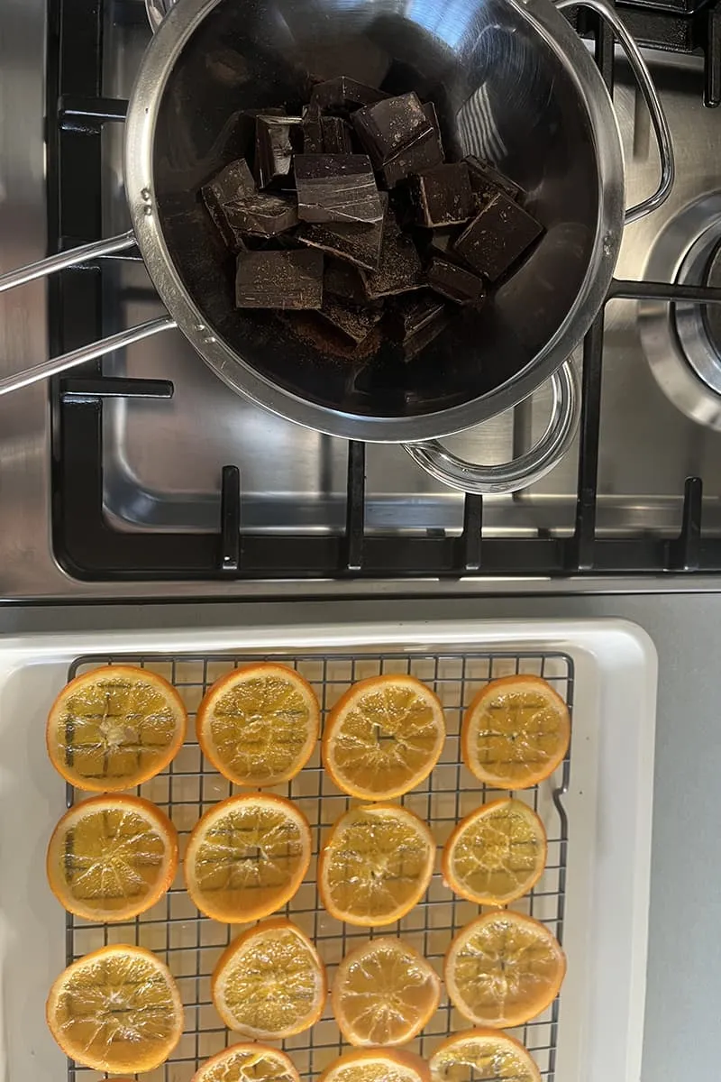 Gekonfijte sinaasappel met chocolade voorbereiding - stap 2
