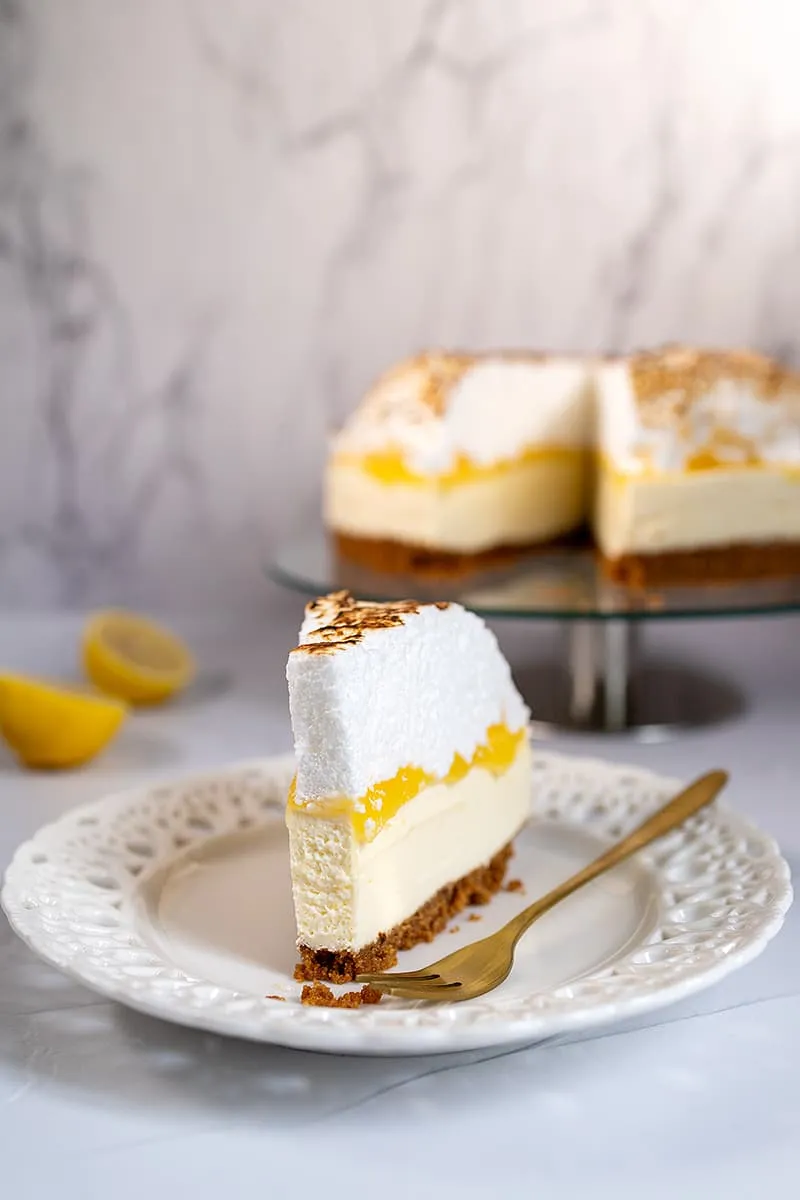 Lemon meringue cheesecake - een frisse citroen taart