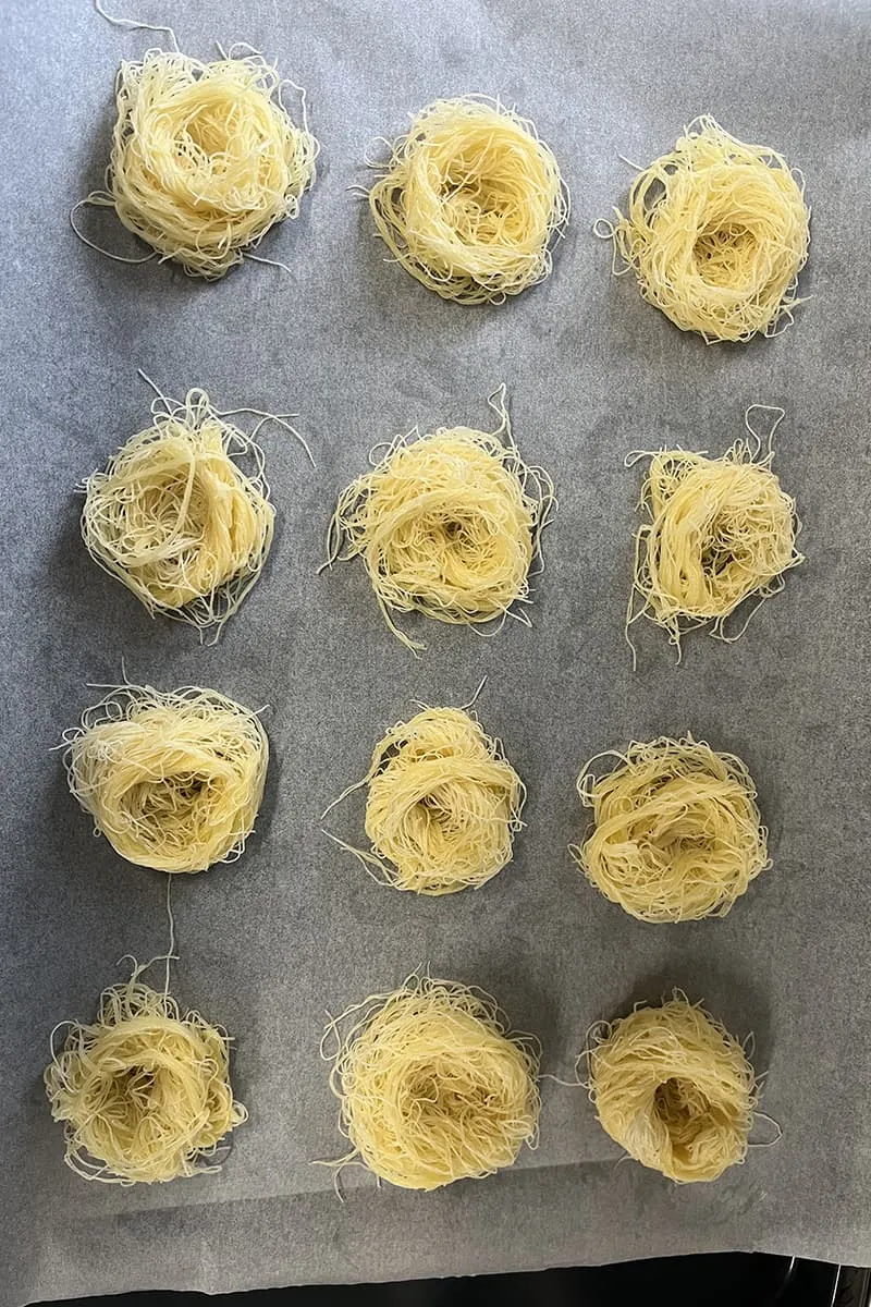 Vogelnestjes van kadayif maken (super leuk)