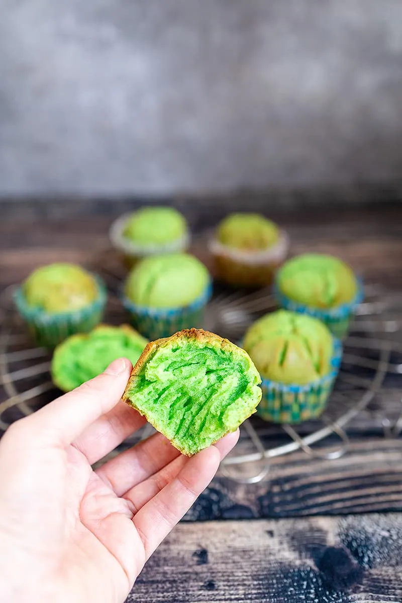 Zelf pandan muffins maken
