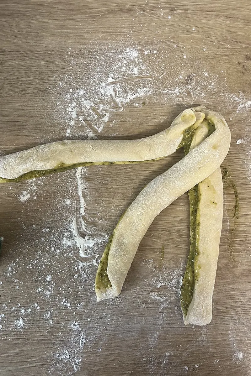 Pesto brood voorbereiding - stap 2