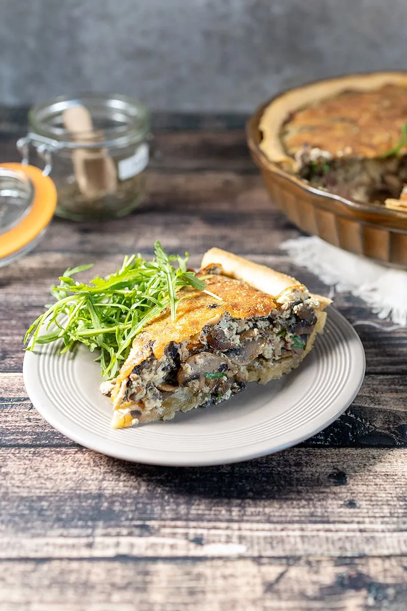 Quiche met champignons - heerlijk met rucola