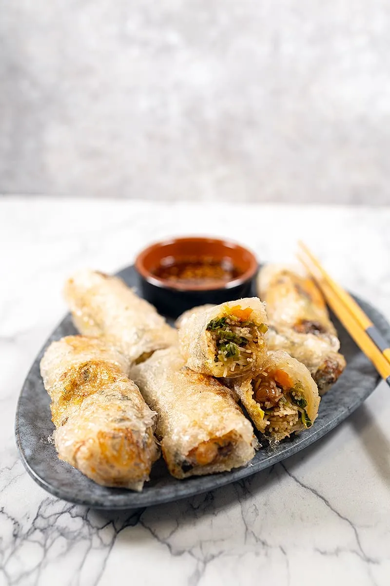 Glutenvrije loempia's van rijstvellen