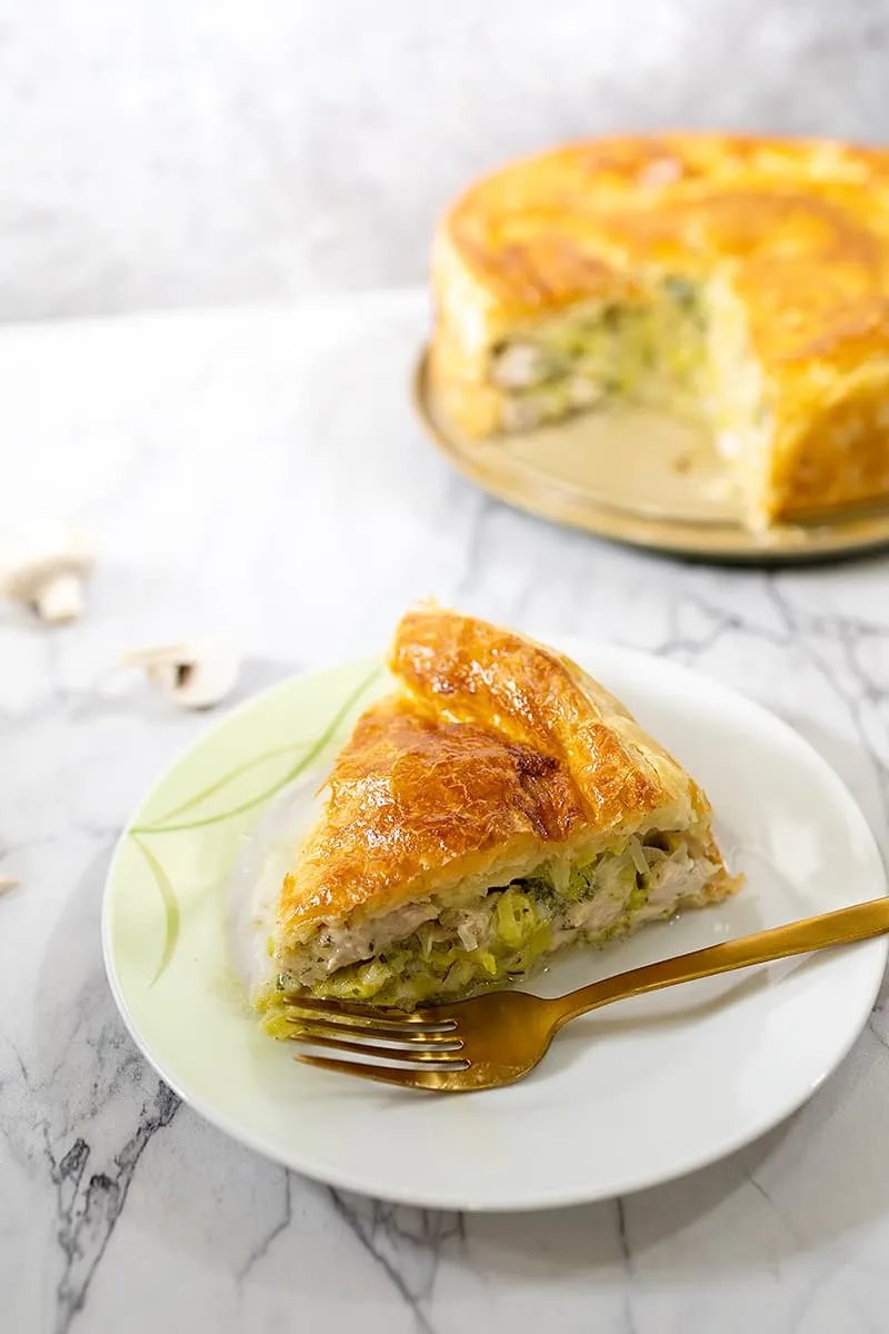 Kalkoen-, prei- en champignonpastei is een Britse klassieker