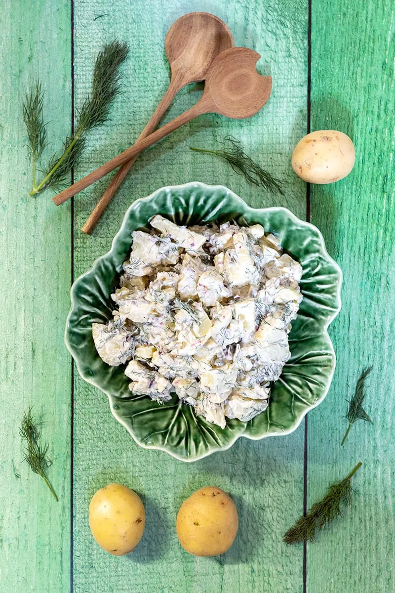 Zweedse aardappelsalade met dille (potatissallad)