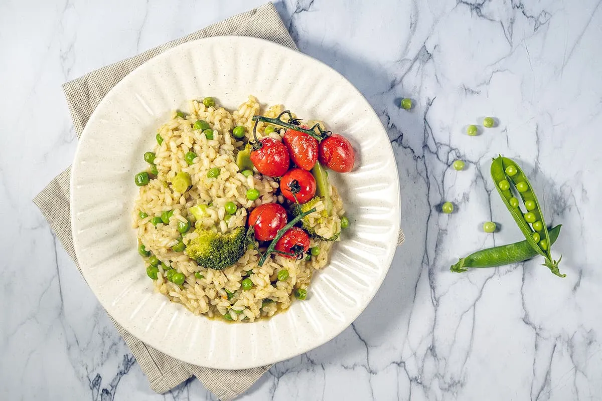 Risotto met doperwten