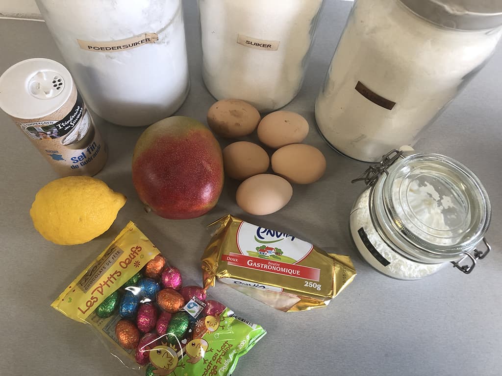 Paas cakerol met mango ingrediënten