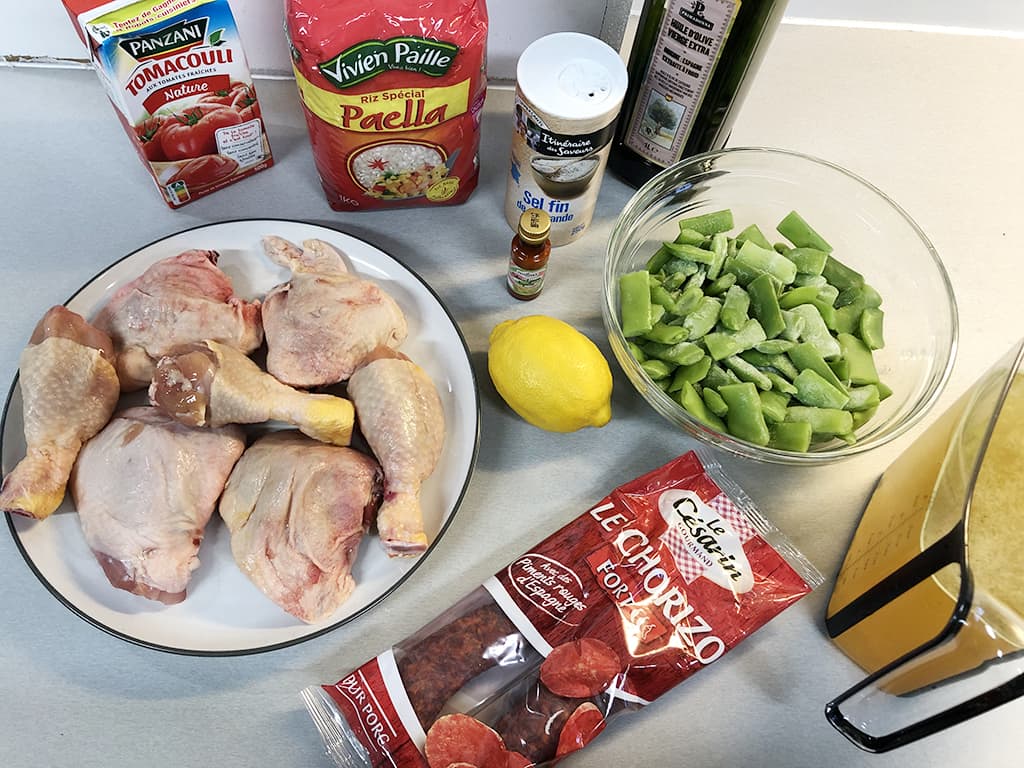 Paella met kip en chorizo Ingrediënten