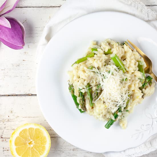 Risotto met groene asperges