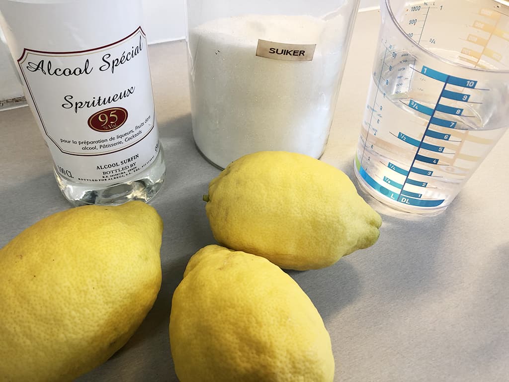 Zelf limoncello maken Ingrediënten