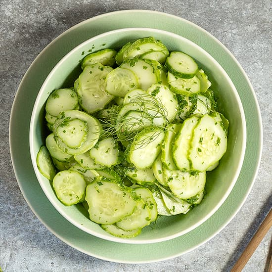 Simpele komkommersalade