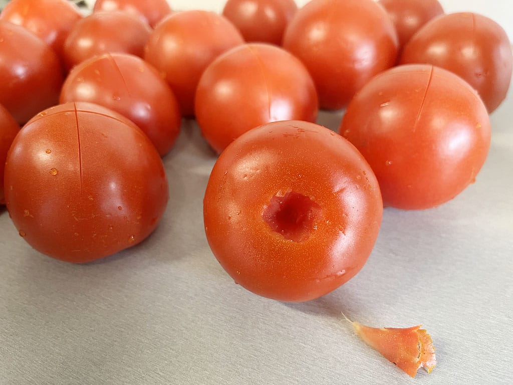 Tomaten ontvellen - stap 2
