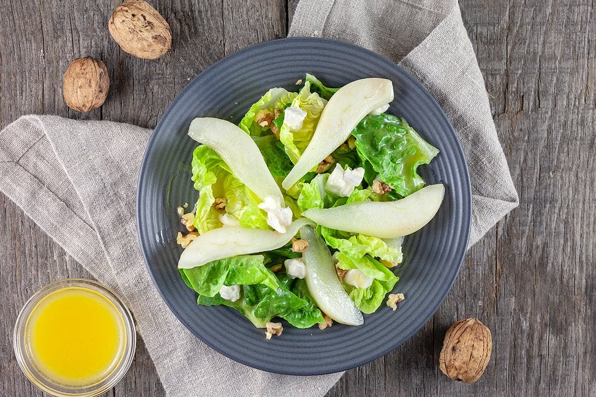 Salade met peer en gorgonzola