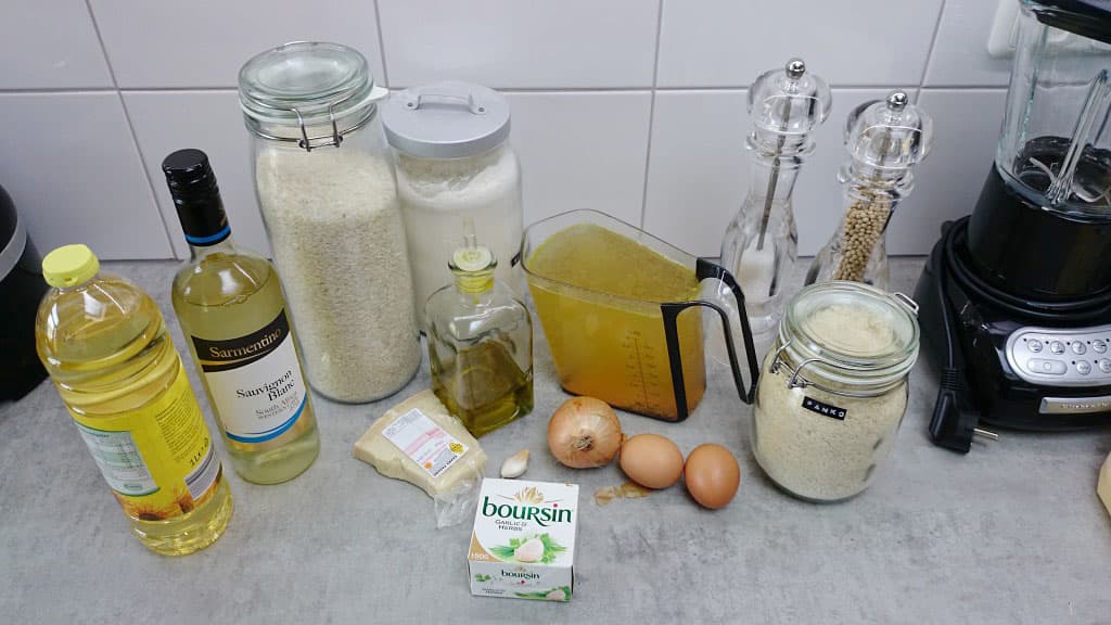 Arancini - gefrituurde risottoballetjes Ingrediënten