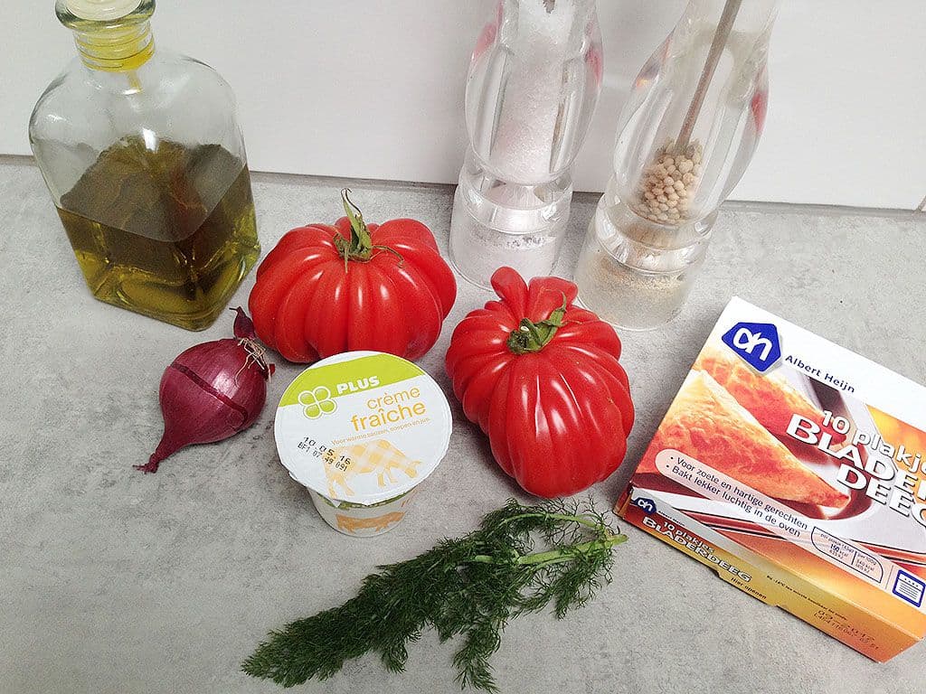 Hartige coeur de boeuf tomaten taartjes Ingrediënten