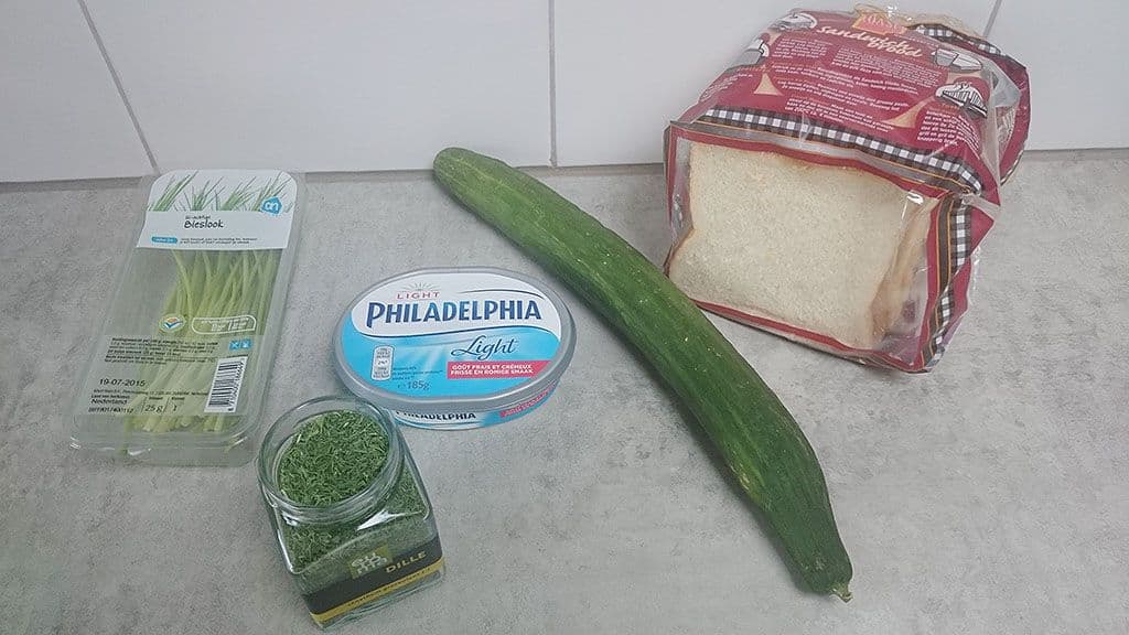 High tea komkommer sandwiches Ingrediënten