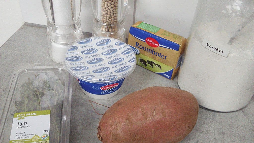 Zoete aardappel gnocchi Ingrediënten