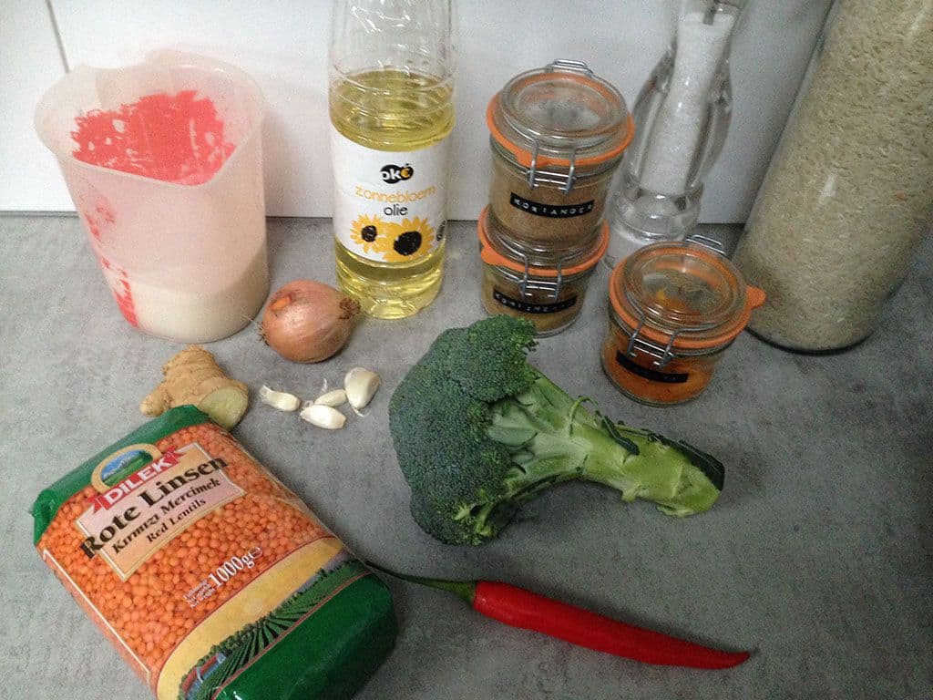 Vegetarische rode linzen en broccoli stoof Ingrediënten
