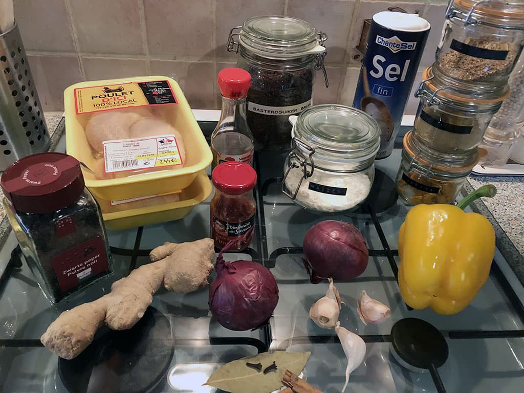 Kip in zwarte pepersaus ingrediënten