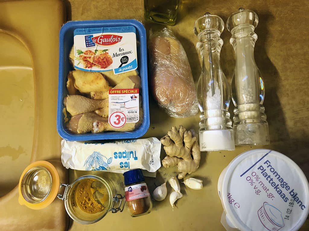 Kip tandoori uit de pan ingrediënten