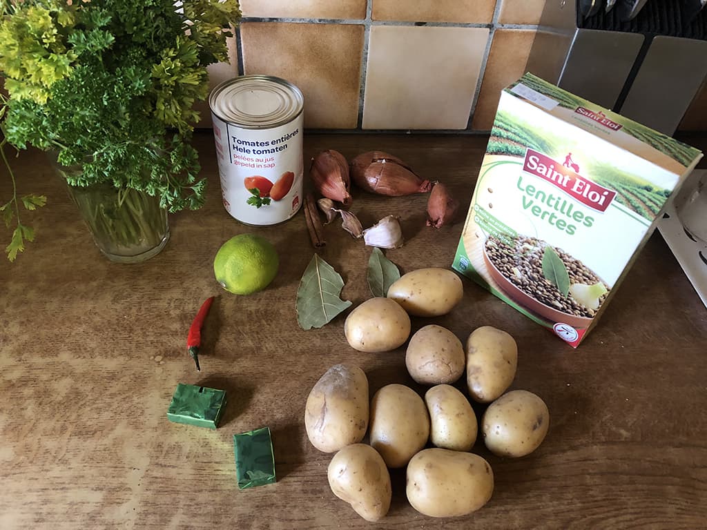 Linzensoep met aardappel Ingrediënten