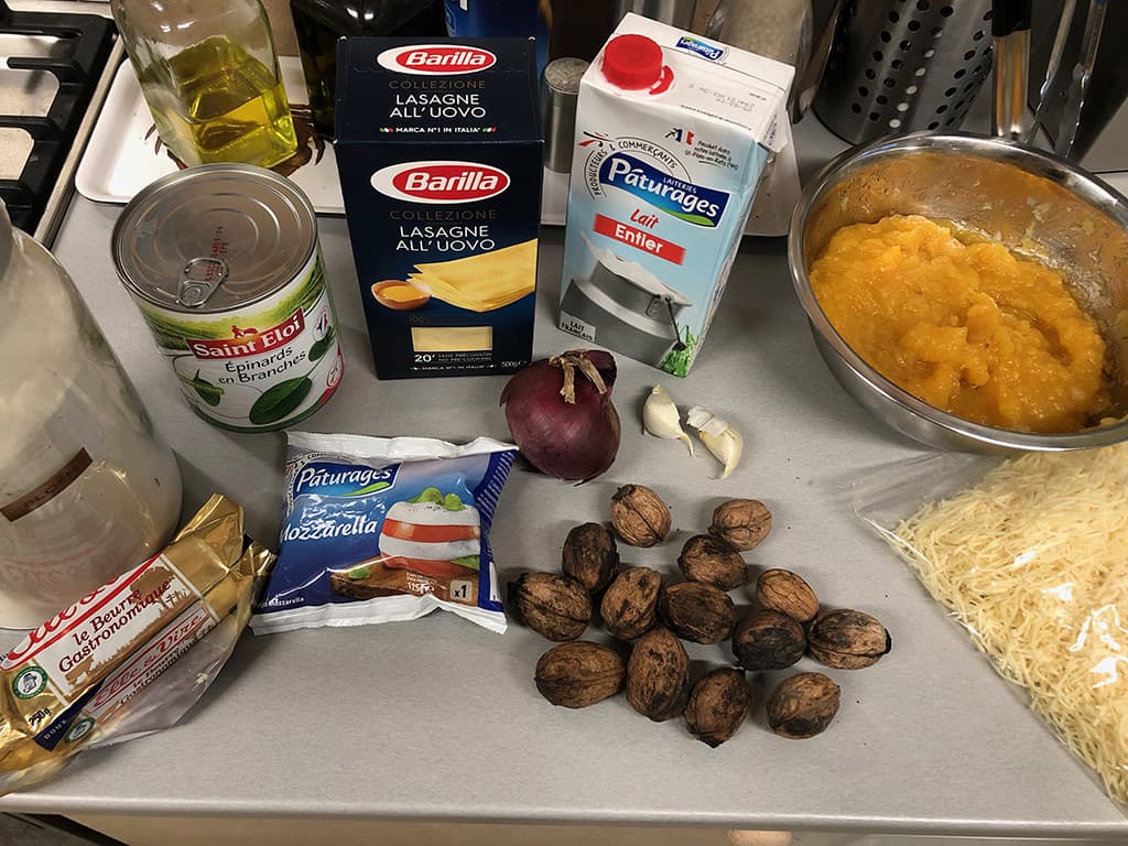 Lasagne met pompoen en spinazie Ingrediënten