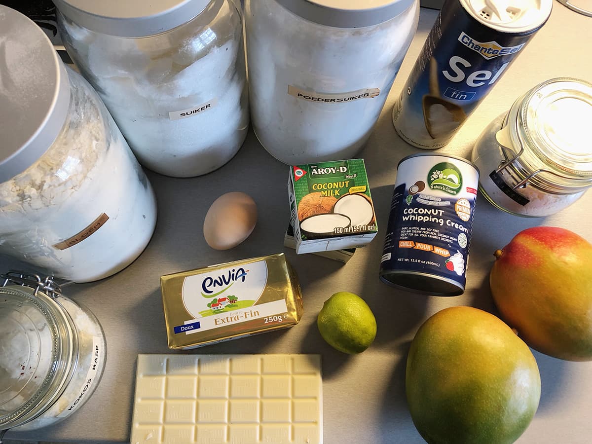 Kokos-mango tartelettes ingrediënten