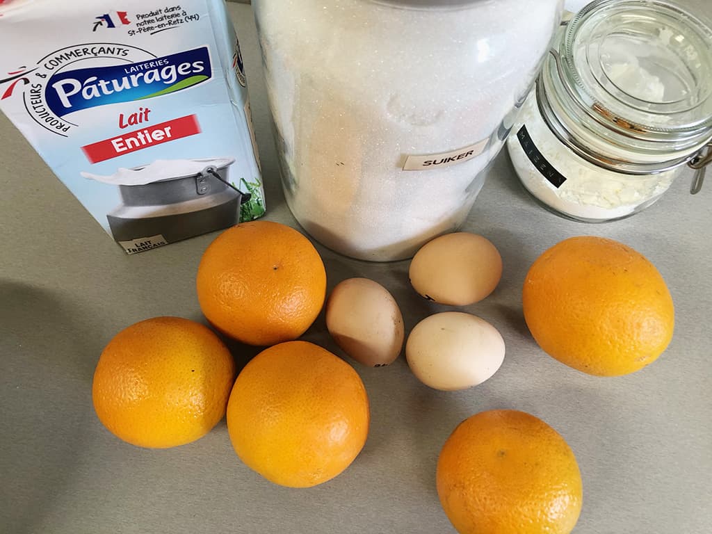 Sinaasappel pudding ingrediënten